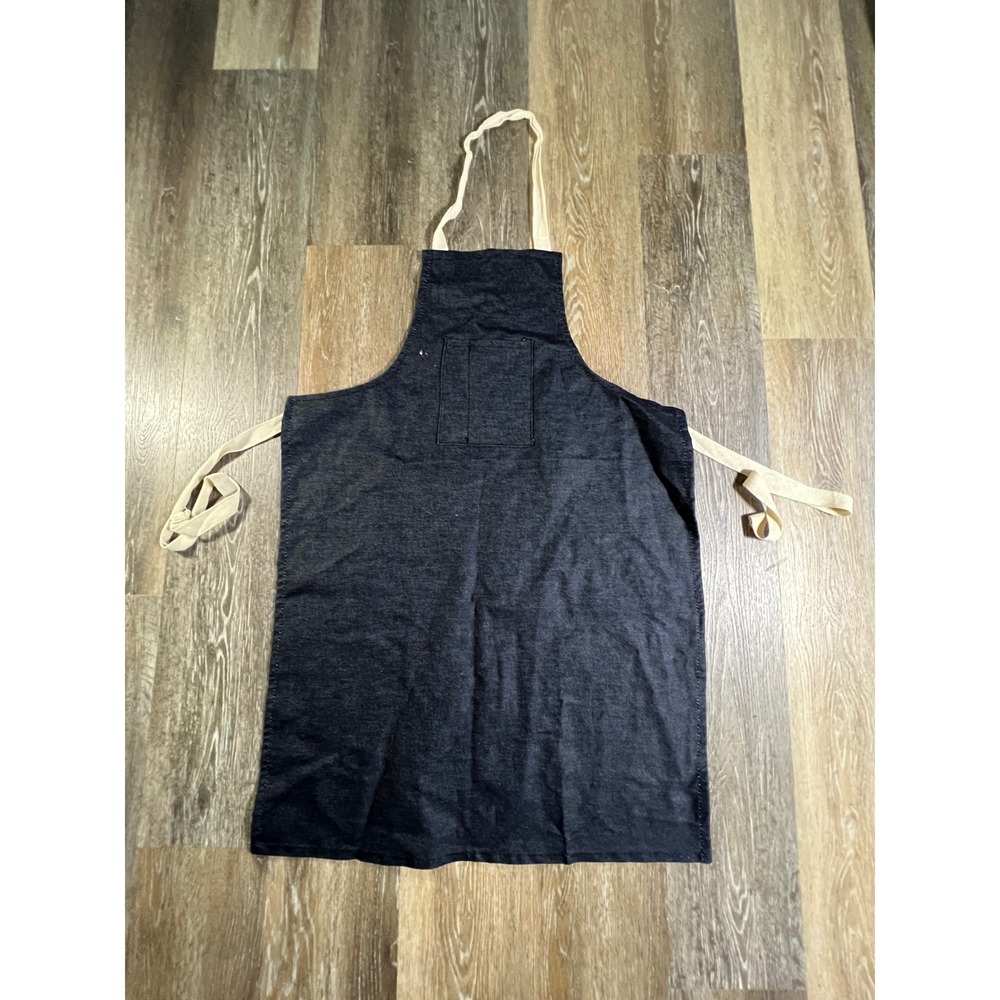 Unbranded Denim Bib Apron Unisex OS Indigo Blue Workwear Utility Pocket